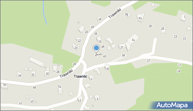 Czchów, Trawniki, 47, mapa Czchów