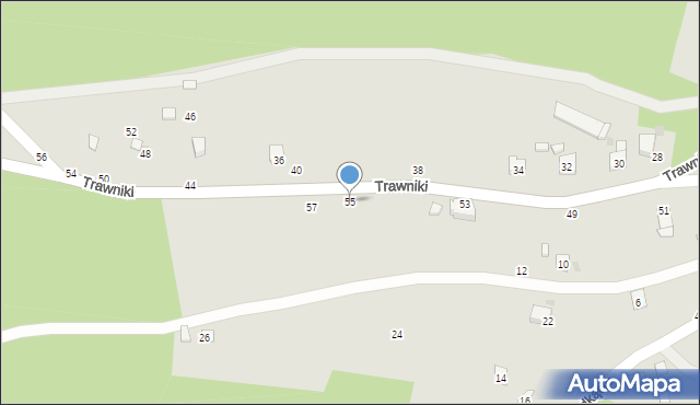 Czchów, Trawniki, 55, mapa Czchów