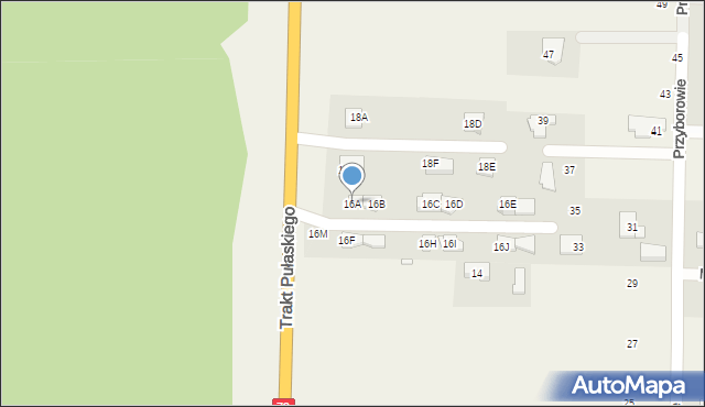 Czersk, Trakt Pułaskiego Kazimierza, gen., 16A, mapa Czersk