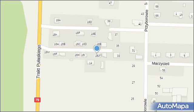 Czersk, Trakt Pułaskiego Kazimierza, gen., 16J, mapa Czersk