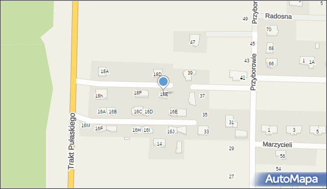 Czersk, Trakt Pułaskiego Kazimierza, gen., 18E, mapa Czersk