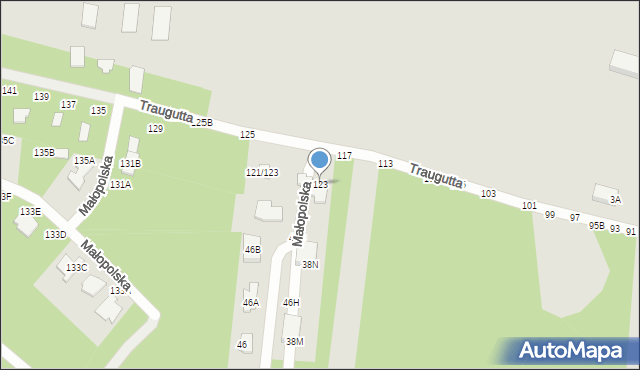 Częstochowa, Traugutta Romualda, gen., 123, mapa Częstochowy