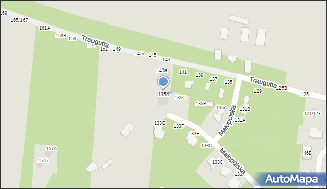 Częstochowa, Traugutta Romualda, gen., 135d, mapa Częstochowy