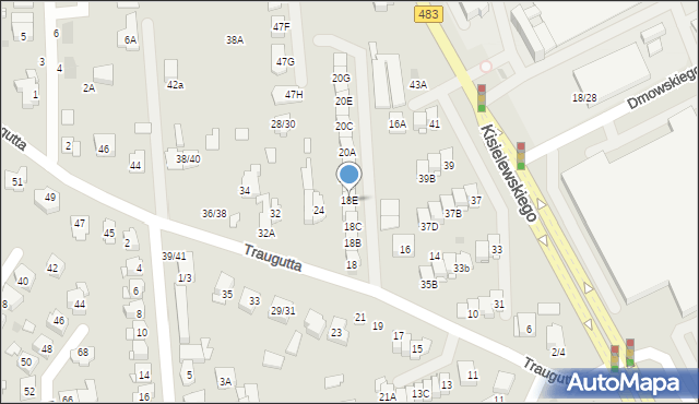 Częstochowa, Traugutta Romualda, gen., 18E, mapa Częstochowy