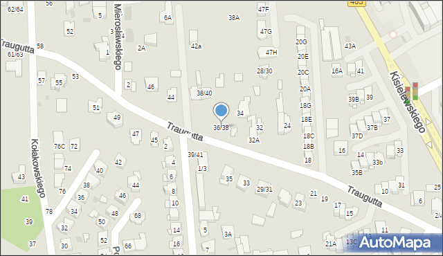 Częstochowa, Traugutta Romualda, gen., 36/38, mapa Częstochowy