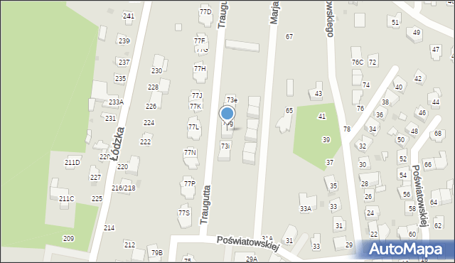 Częstochowa, Traugutta Romualda, gen., 73h, mapa Częstochowy