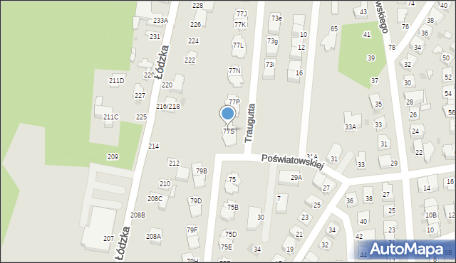 Częstochowa, Traugutta Romualda, gen., 77S, mapa Częstochowy