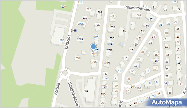 Częstochowa, Traugutta Romualda, gen., 79I, mapa Częstochowy