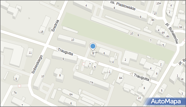 Człuchów, Traugutta Romualda, gen., 8, mapa Człuchów