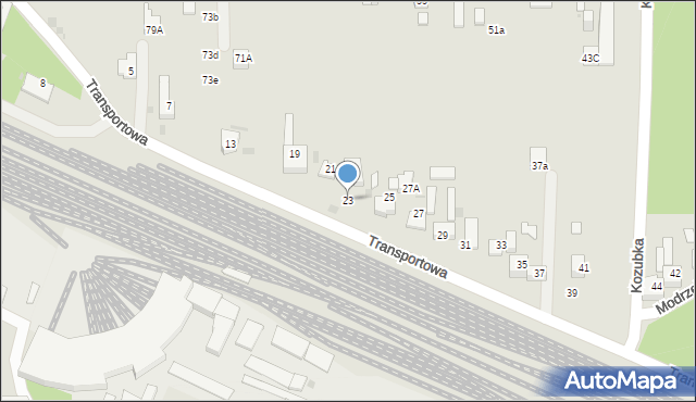 Dąbrowa Górnicza, Transportowa, 23, mapa Dąbrowa Górnicza