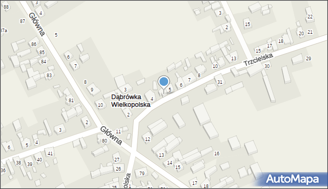 Dąbrówka Wielkopolska, Trzcielska, 5A, mapa Dąbrówka Wielkopolska