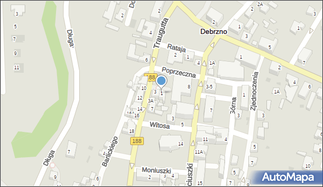 Debrzno, Traugutta Romualda, gen., 1, mapa Debrzno