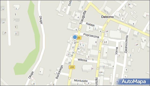 Debrzno, Traugutta Romualda, gen., 10, mapa Debrzno