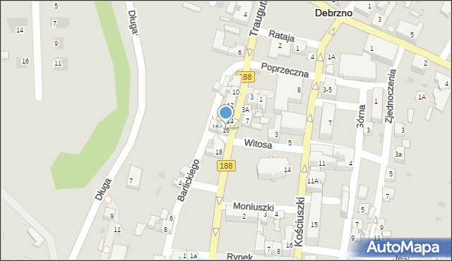 Debrzno, Traugutta Romualda, gen., 16, mapa Debrzno