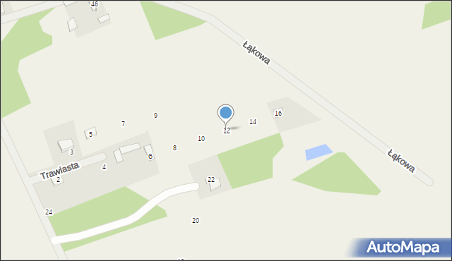 Długa Szlachecka, Trawiasta, 12, mapa Długa Szlachecka