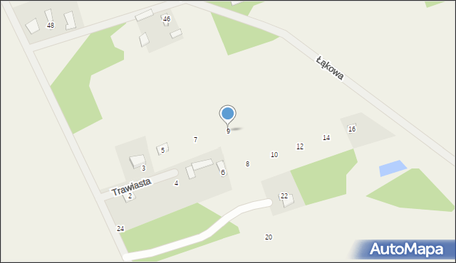Długa Szlachecka, Trawiasta, 9, mapa Długa Szlachecka
