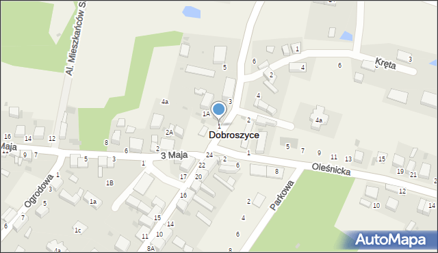 Dobroszyce, Trzebnicka, 1, mapa Dobroszyce