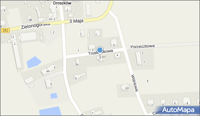 Droszków, Truskawkowa, 2, mapa Droszków