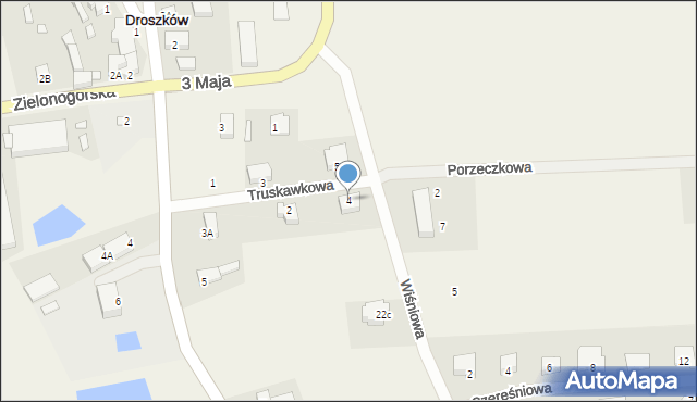 Droszków, Truskawkowa, 4, mapa Droszków