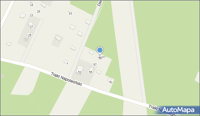 Dziechciniec, Trakt Napoleoński, 59, mapa Dziechciniec