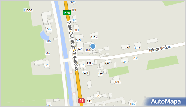 Gdańsk, Trakt Świętego Wojciecha, 321, mapa Gdańska