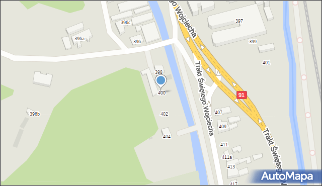 Gdańsk, Trakt Świętego Wojciecha, 400, mapa Gdańska