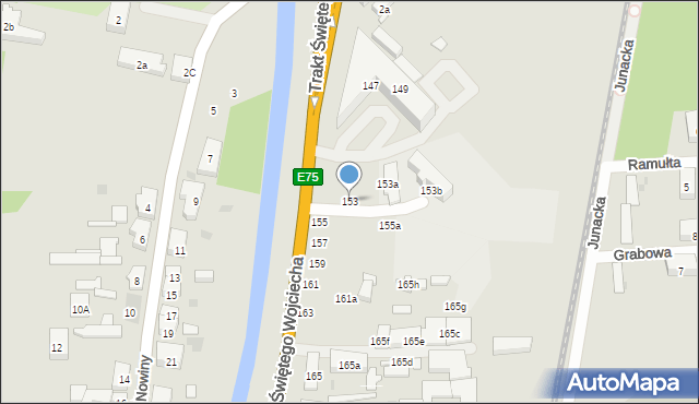 Gdańsk, Trakt Świętego Wojciecha, 153, mapa Gdańska