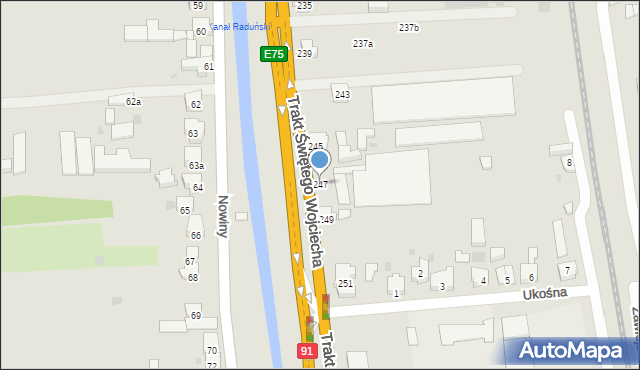 Gdańsk, Trakt Świętego Wojciecha, 247, mapa Gdańska