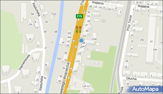 Gdańsk, Trakt Świętego Wojciecha, 107, mapa Gdańska