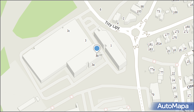 Gdańsk, Trzy Lipy, 3b, mapa Gdańska