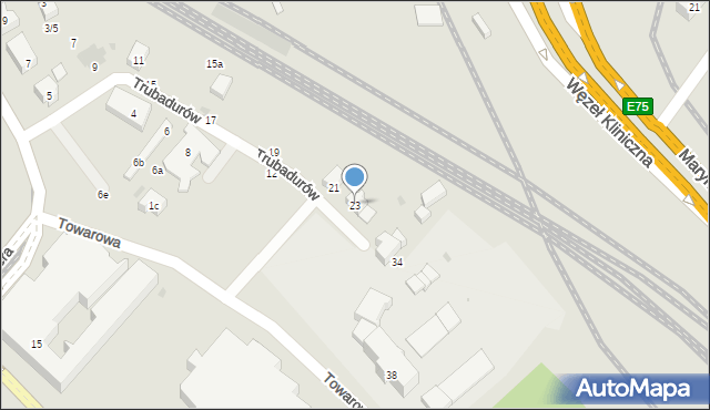 Gdańsk, Trubadurów, 23, mapa Gdańska