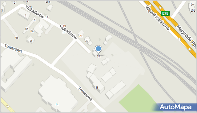 Gdańsk, Trubadurów, 34, mapa Gdańska