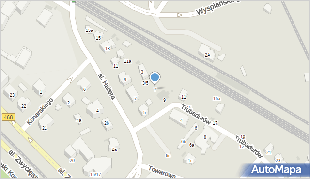 Gdańsk, Trubadurów, 7, mapa Gdańska