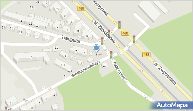 Gdańsk, Traugutta Romualda, gen., 1, mapa Gdańska