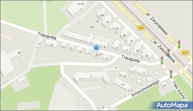 Gdańsk, Traugutta Romualda, gen., 15, mapa Gdańska