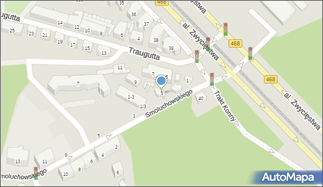 Gdańsk, Traugutta Romualda, gen., 3, mapa Gdańska