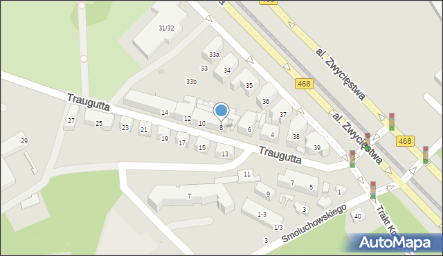 Gdańsk, Traugutta Romualda, gen., 8, mapa Gdańska