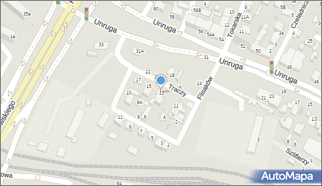 Gdynia, Traczy, 13, mapa Gdyni