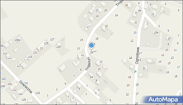 Giebułtów, Trojadyn, 14, mapa Giebułtów