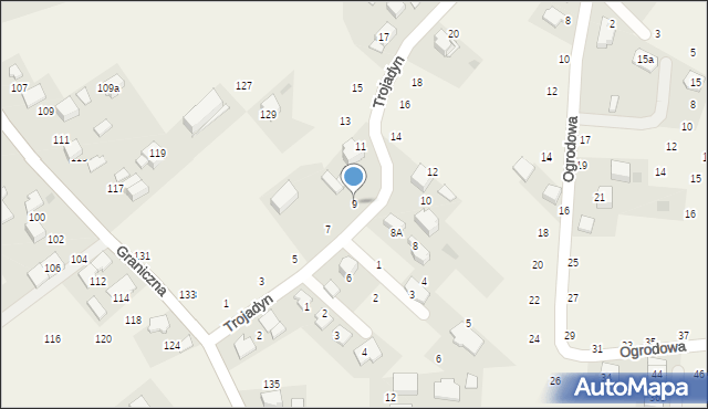 Giebułtów, Trojadyn, 9, mapa Giebułtów
