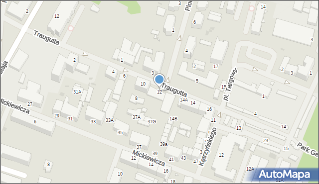 Giżycko, Traugutta Romualda, gen., 12, mapa Giżycko