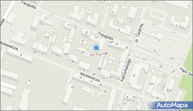 Giżycko, Traugutta Romualda, gen., 14d, mapa Giżycko