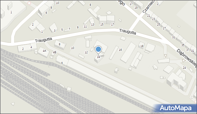 Gliwice, Traugutta Romualda, gen., 14, mapa Gliwic