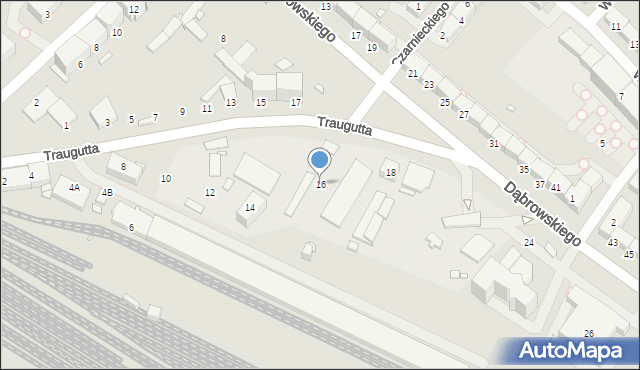 Gliwice, Traugutta Romualda, gen., 16, mapa Gliwic