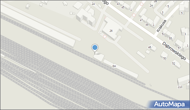 Gliwice, Traugutta Romualda, gen., 6f, mapa Gliwic