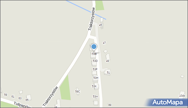 Gliwice, Traktorzystów, 53B, mapa Gliwic