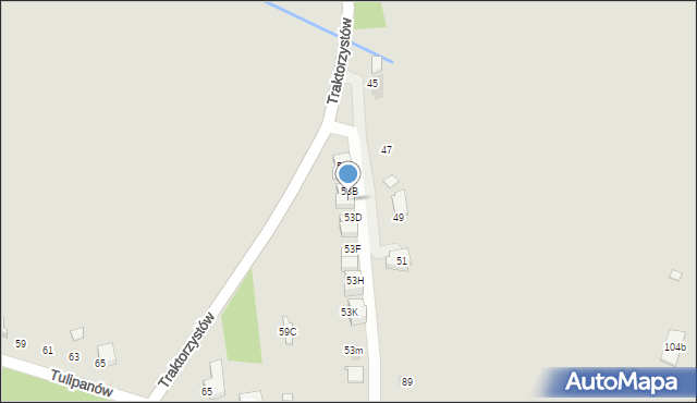 Gliwice, Traktorzystów, 53C, mapa Gliwic