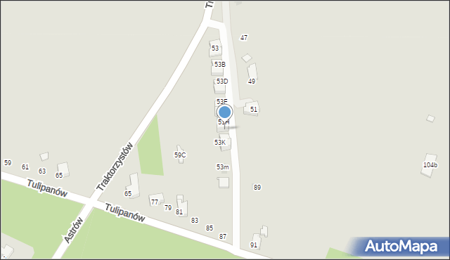 Gliwice, Traktorzystów, 53I, mapa Gliwic