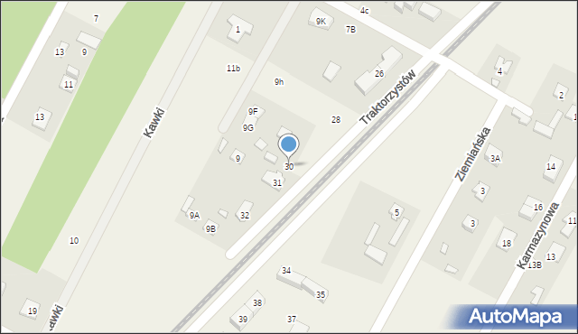 Głosków, Traktorzystów, 30, mapa Głosków