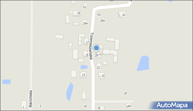 Gniezno, Trzemeszeńska, 24, mapa Gniezna